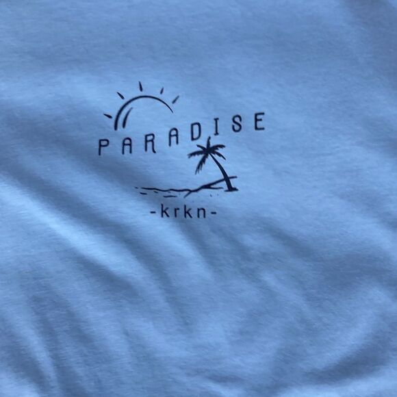 KRKN Men’s Sky Blue Paradise Short Sleeve Crewneck T-Shirt Men’s XL - Picture 6 of 10